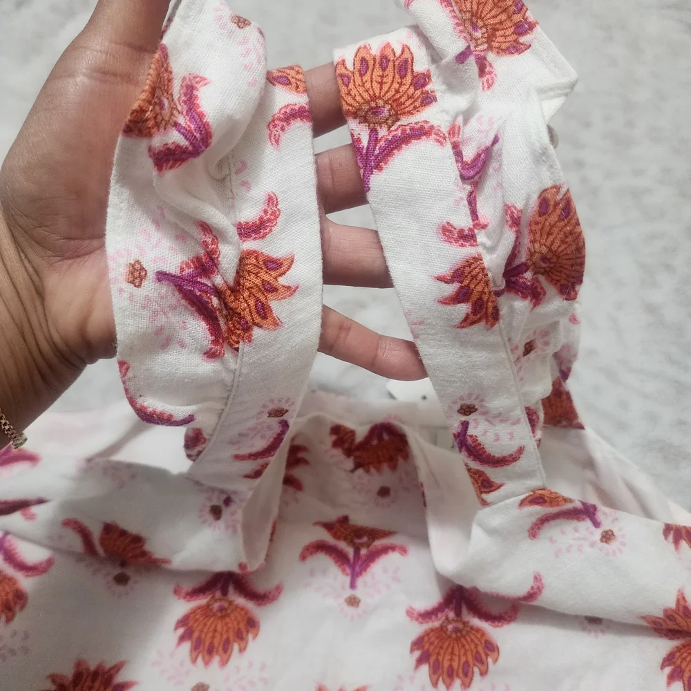 J.Crew Factory Women's Linen Blend Ruffle Strap Mini Sundress Floral Sz 14 NWT - Picture 10 of 14